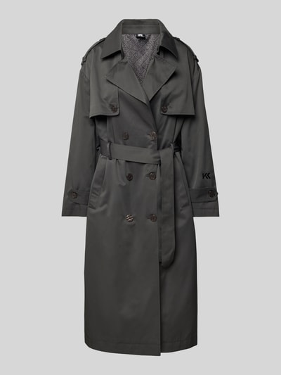 Karo Kauer Trenchcoat mit Bindegürtel Anthrazit 2