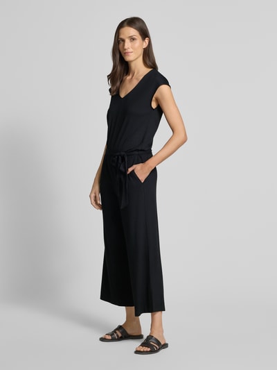 Tom Tailor Regular fit jumpsuit met strikceintuur Zwart - 1