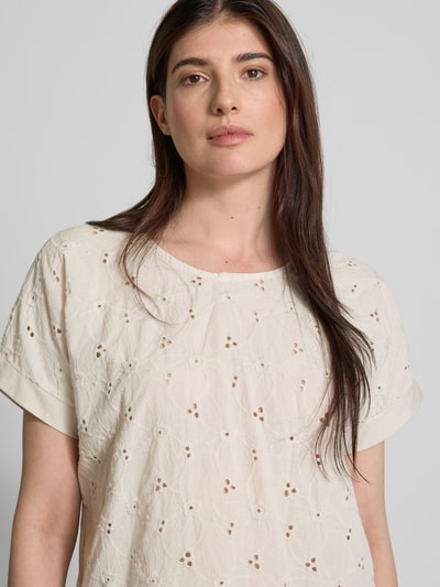 ZABAIONE T-Shirt mit Strukturmuster Beige 3