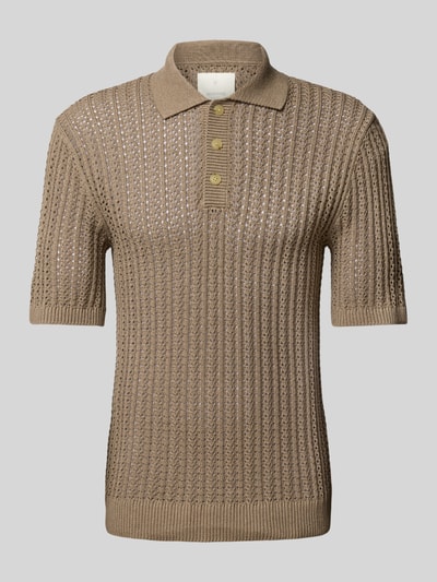 Jack & Jones Premium Poloshirt met structuurmotief, model 'JOEL' Taupe - 2