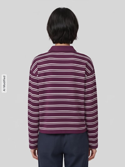 Marc O'Polo DENIM Relaxed Fit Poloshirt aus Baumwoll-Mix Bordeaux 5