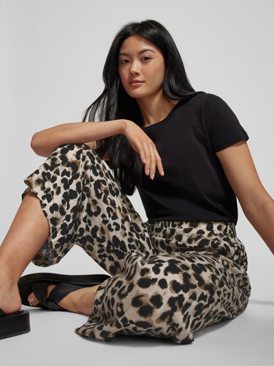 ICHI Regular fit stoffen broek met dierenprint, model 'MARRAKECH' Zwart - 3