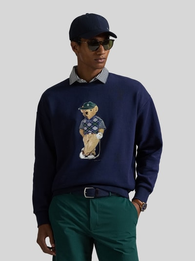 Polo Ralph Lauren Sweter z dzianiny z nadrukiem polo bear z wyhaftowaniem Granatowy 4