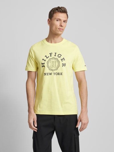 Tommy Hilfiger T-shirt met labelprint, model 'HILFIGER COIN' Geel - 4