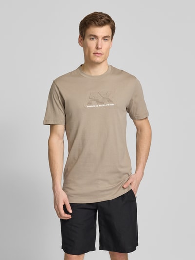 ARMANI EXCHANGE T-shirt met labelprint Beige - 4