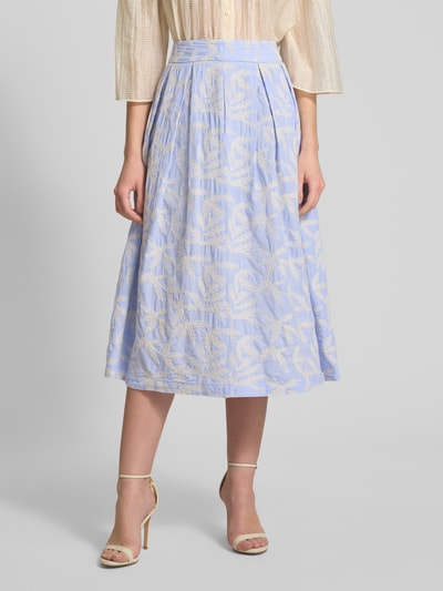 0039 Italy Midirock mit gelegten Falten Modell 'KYLIE' Bleu 4