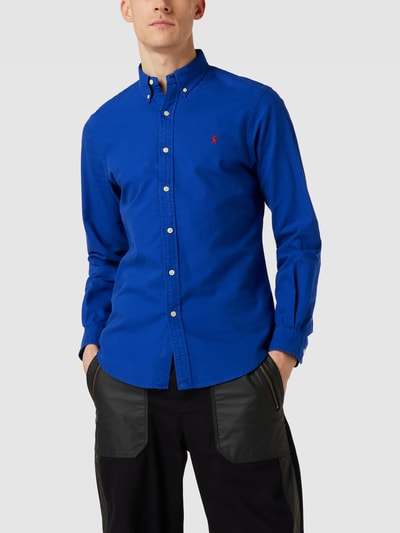 Polo Ralph Lauren Koszula casualowa o kroju slim fit z wyhaftowanym logo Królewski niebieski 4