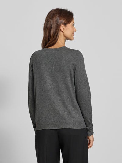 s.Oliver RED LABEL Sweter z dzianiny o kroju regular fit z mieszanki wiskozy Średnioszary melanż 5