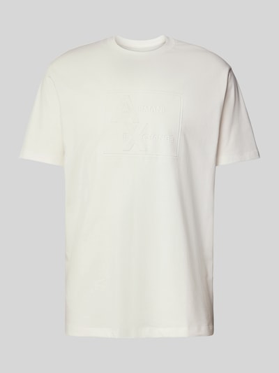 ARMANI EXCHANGE T-Shirt mit geripptem Rundhalsausschnitt Weiss 2