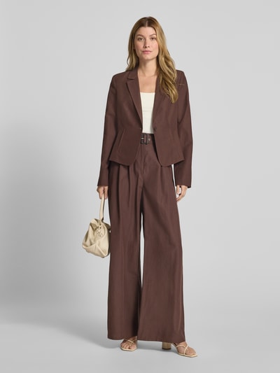 comma Blazer aus Viskose-Mix mit Leinen-Anteil Mittelbraun 1