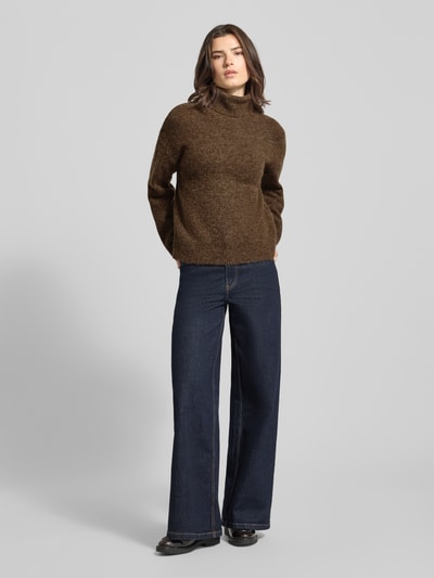 Selected Relaxed fit coltrui van wolmix met alpaca-aandeel model 'LULU' Donkerbruin - 1
