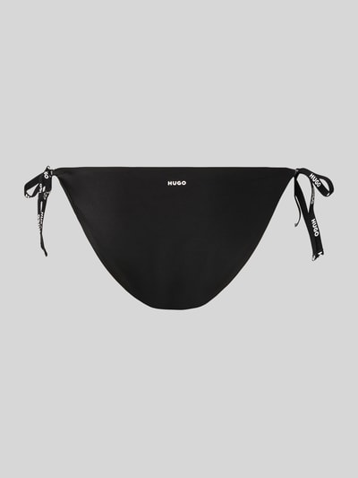 HUGO Figi bikini w kroju regular fit z detal z logo Czarny 3