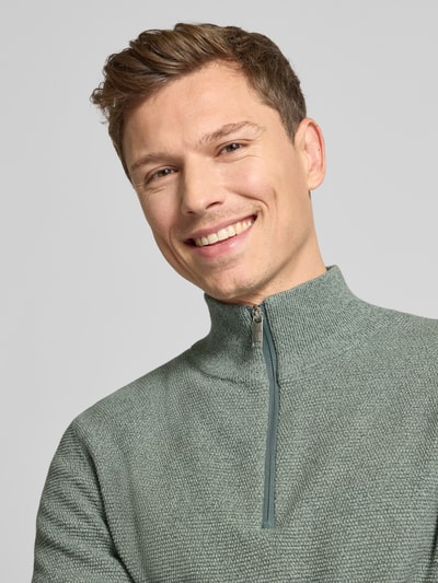 SELECTED HOMME Regular fit schipperstrui van biologisch katoen, model 'ROSS' Groen gemêleerd - 3