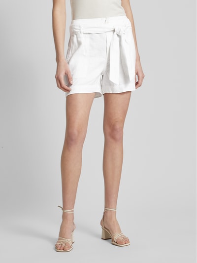 Lauren Ralph Lauren Shorts aus Leinen mit Stoffgürtel Modell 'DAVIANA' Weiss 4