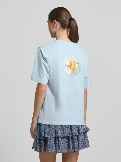 Selected krój regular fit t-shirt z czystej bawełny model 'VIGGA' Jasnoniebieski 5
