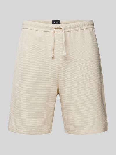 BOSS Regular Fit Sweatshorts mit Strukturmuster Sand 2