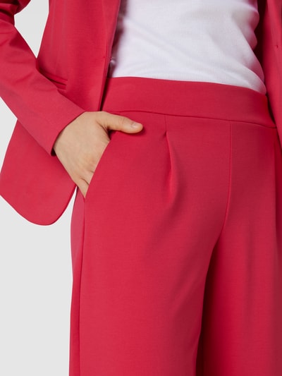 ICHI Flared cut stoffen broek met bandplooien, model 'Kate' Fuchsia - 3