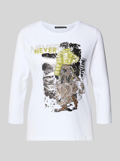 Betty Barclay Bluzka o kroju regular fit z długim rękawem i nadrukiem z napisem model ‘September’ Biały 2