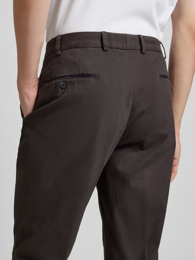 Hiltl Slim Fit Chino mit Bügelfalten Modell 'PEAKER' Dunkelgrau 3