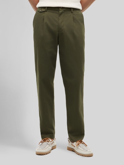 Tommy Hilfiger Chinosy o kroju tapered fit z mieszanki bawełny model 'Harlem' Khaki 4
