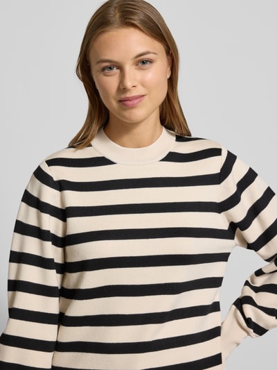 Jake*s Collection Strickpullover mit gerippten Abschlüssen Offwhite 3