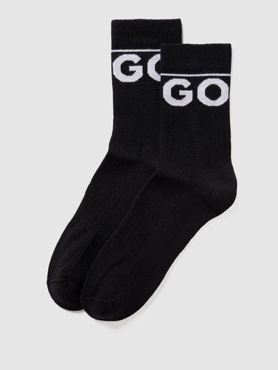 HUGO Socken mit Label-Stitching im 2er-Pack Black 1