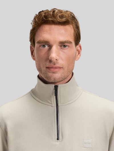 BOSS Orange Regular Fit Troyer aus reiner Baumwolle Modell 'Zetrust' Beige 3
