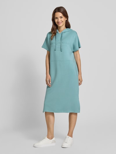 Christian Berg Woman Sweatkleid mit Statement-Print und Kapuze Aqua 1