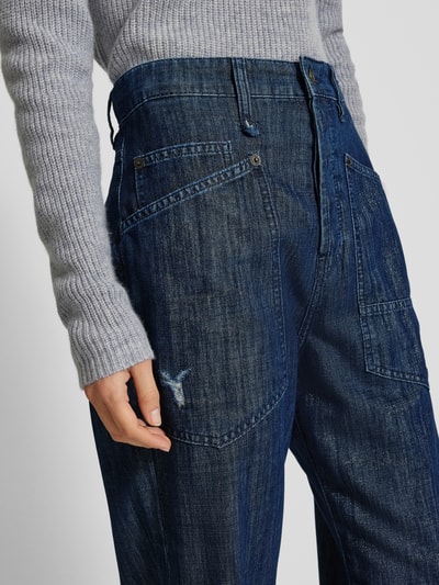 MAC Baggy Straight Fit Jeans im Used-Look Dunkelblau 3