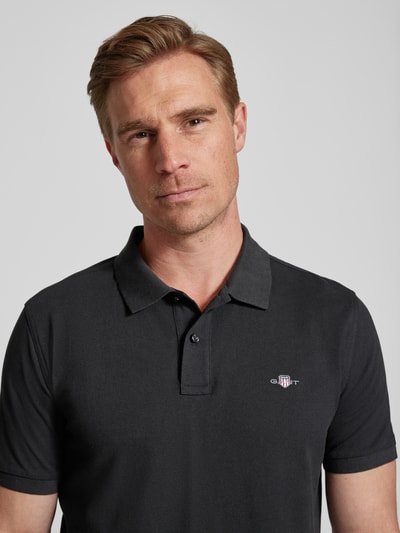 Gant Poloshirt mit Label-Stitching Modell 'SHIELD' Black 3