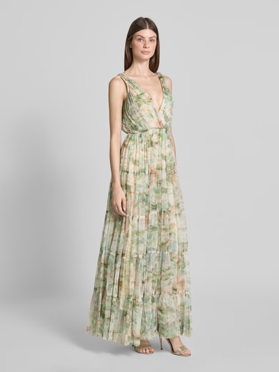 LACE & BEADS Avondjurk in laagjeslook met V-hals Lichtgroen - 1