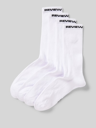 REVIEW Socken mit Label-Print im 4er-Pack Weiss 2