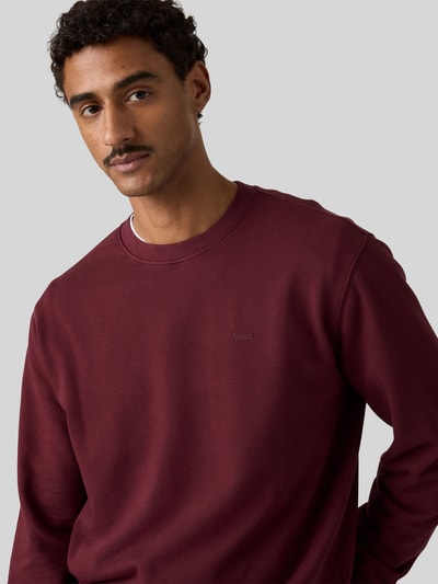 Levi's® Relaxed Fit Pullover aus reiner Baumwolle Modell 'THE ORIGINAL' Bordeaux 1