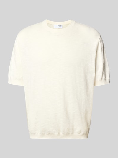 SELECTED HOMME Regular fit gebreid shirt van een mix van katoen en linnen, model 'BERG SUN' Offwhite - 2