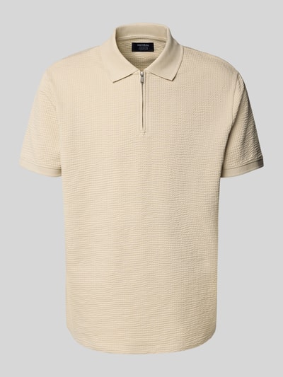 MCNEAL Poloshirt mit kurzem Reißverschluss Beige 2