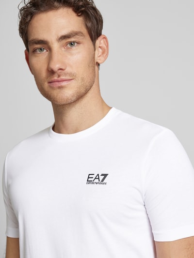 EA7 Emporio Armani T-shirt van puur katoen, model 'TRAIN CORE' Wit - 3