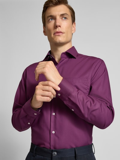 SEIDENSTICKER REGULAR FIT Koszula biznesowa o kroju regular fit z kołnierzykiem typu kent i kieszenią na piersi Czerwony 3