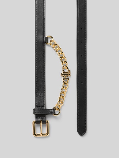 Lauren Ralph Lauren Pasek ze sprzączką i aplikacją z logo Czarny 3