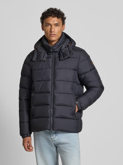 SAVE THE DUCK Gewatteerd jack met afneembare capuchon, model 'BORIS' Antraciet - 4
