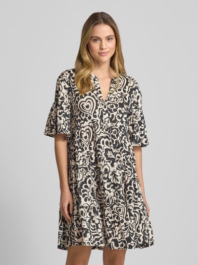 Weekend Max Mara Sukienka o długości do kolan z kołnierzem z lamówką model ‘ELY’ Czarny 4