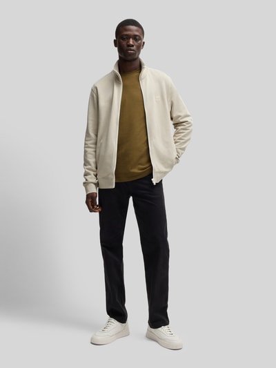 BOSS Orange Regular Fit Sweatjacke aus reiner Baumwolle Sand 1