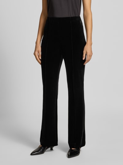 Christian Berg Woman Selection Flared fit stoffen broek van fluweel met siernaden Zwart - 4