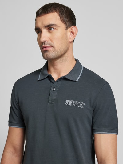 s.Oliver RED LABEL Regular fit poloshirt met labelprint Middengrijs - 3