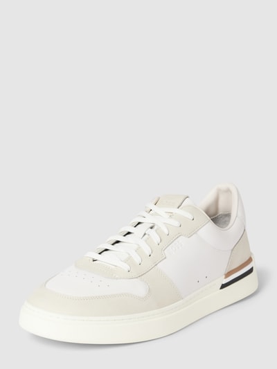 BOSS Sneakers van leer met vetersluiting Wit - 1