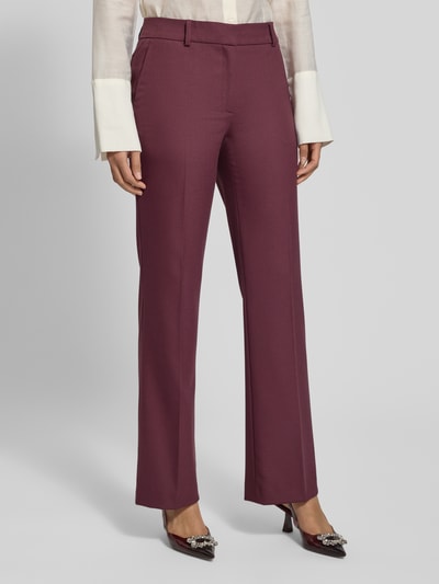 Jake*s Collection Straight Fit Stoffhose mit Viskose-Anteil Aubergine 4