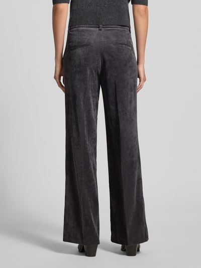 Cambio Spodnie sztruksowe o szerokim kroju w kant model ‘Amelie’ Antracytowy 5