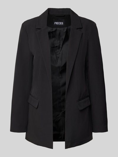 Produktfoto, Blazer mit Reverskraag Model 'Bossy' van PIECES in zwart, materiaalmix met stretch, los model, klepzakken, lichte voering.