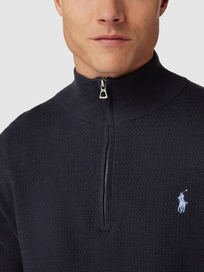 Polo Ralph Lauren Strickpullover mit Label-Stitching Marineblau 3