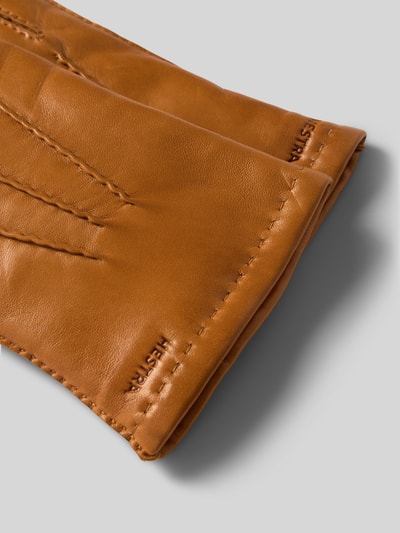 Hestra Handschoenen met labeldetail, model 'Edward' Cognac - 2