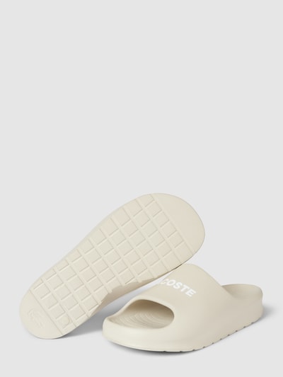 Lacoste Slides mit Label-Print Offwhite 3